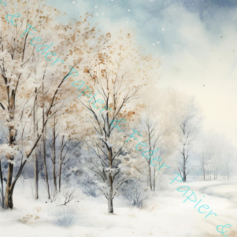 20 cm x 20 cm Designpapier "Winter Woodland" // 16 Papiere // 32 verschiedene Designs // 200g/m²
