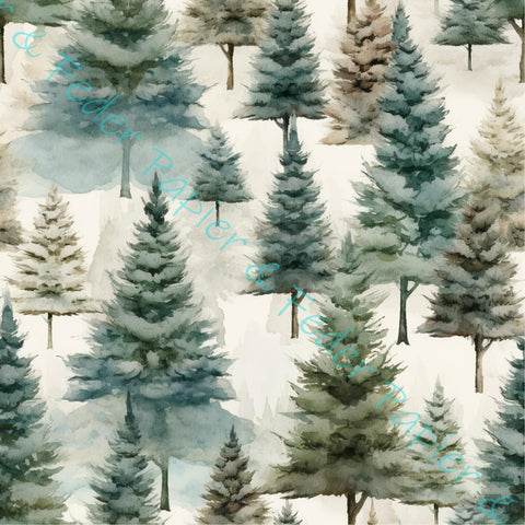 20 cm x 20 cm Designpapier "Winter Woodland" // 16 Papiere // 32 verschiedene Designs // 200g/m²