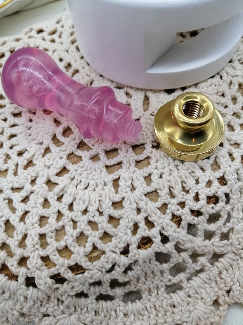 Ersatzgriff für ein Siegel // Kunststoff // rosa bubbles