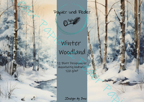 Designpapier "Winter Woodland" // 12 Seiten // DIN A 4 // doppelseitig bedruckt