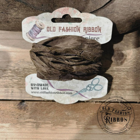 Old Fashion Ribbon // "milk chocolate" // Satinband // 1,20 bis 1,40 m lang - 2 cm breit