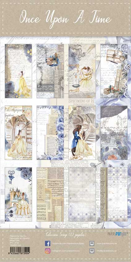 Once upon a time // Basic Papers Set // 15 cm x 30 cm // 12 Designs // 180 g/m²