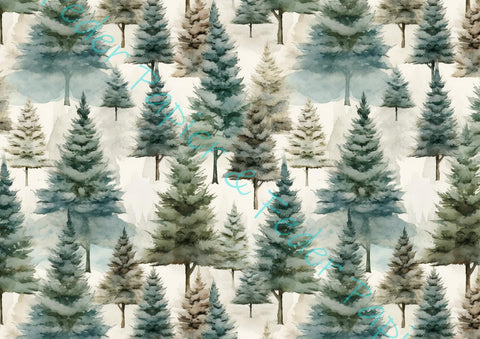 Designpapier "Winter Woodland" // "kleines Format" auf DIN A 4 // 6 Seiten + eine Bonusseite