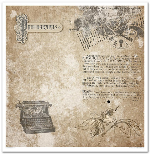 Old Journal // 30,5 cm x 30,5 cm Scrapbooking Papier - Set // ITD