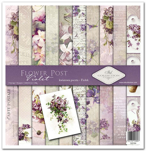 Flower Post - Violet // 30,5 cm x 30,5 cm Scrapbooking Papier - Set // ITD