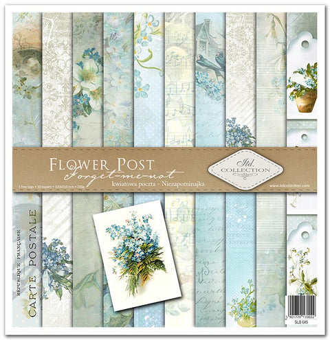 Flower Post - Forget me not // 30,5 cm x 30,5 cm Scrapbooking Papier - Set // ITD