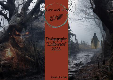 Papier & Feder Designpapier "Halloween 2023" // 8 Seiten doppelseitig bedruckt