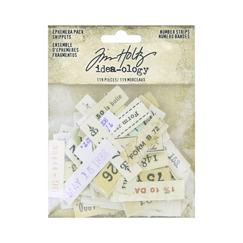 Tim Holtz // Ephemera Pack "Snippets Number Strips" // 119 Stück