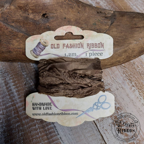 Old Fashion Ribbon // "light brown" // Satinband // 1,20 bis 1,40 m lang - 2 cm breit