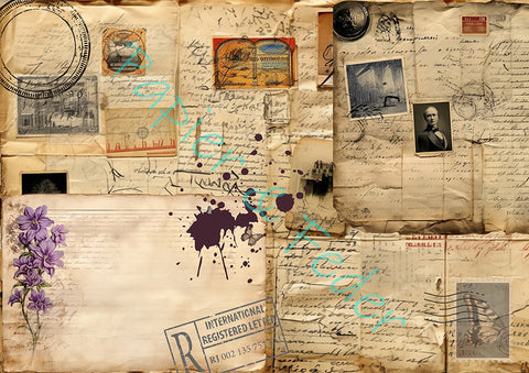 Junk Journal Basis-Papierset II // 18 Seiten // DIN A 4 // doppel- und einseitig bedruckt