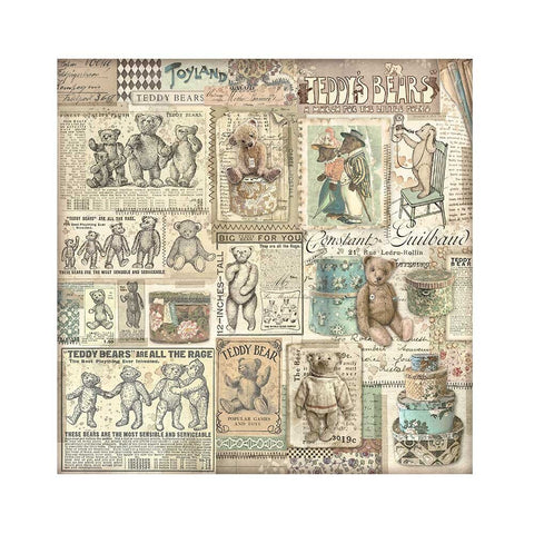 Stamperia "Brocante Antiques" // 12 x 12 Inch Stoffzuschnitte // 4 Stück
