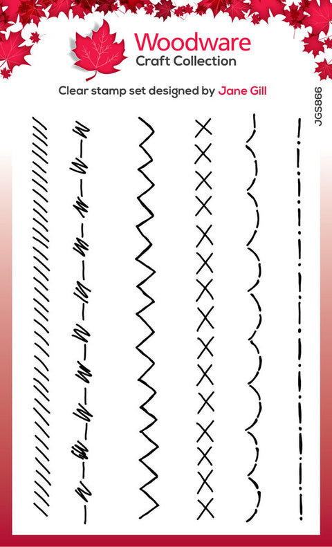 Woodware Stempelset "Doodle Stitches" // DIN A 6