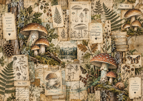 Designpapier "Waldspaziergang" // 12 Blatt // DIN A 4 // einseitig bedruckt