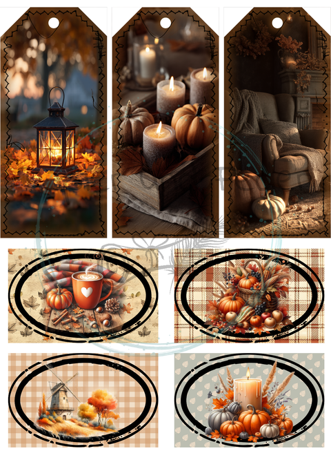 Hyggetid "Herbst" // Label- & Ephemera-Set // Papier & Feder // 10 Seiten // einseitig bedruckt // 160 g/m²