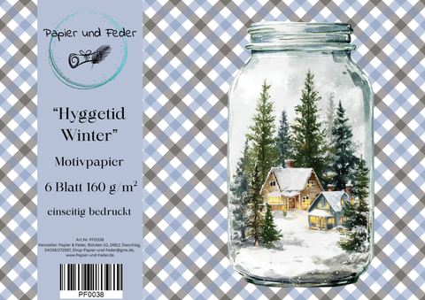 Motivpapier Hyggetid "Winter" // 6 Seiten // DIN A 4 // einseitig bedruckt // 160 g/m²