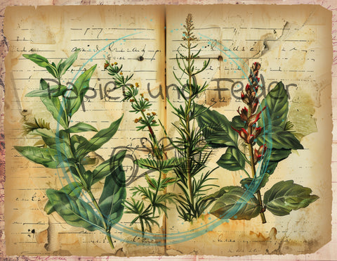 Design paper "Betty's Herb Garden II" // 12 pages // Letter Size // printed double-sided