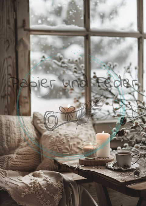 Kartenset zum Papierset Hyggetid "Winter" // 24 Stück //2 verschiedene Größen // 200g/m²