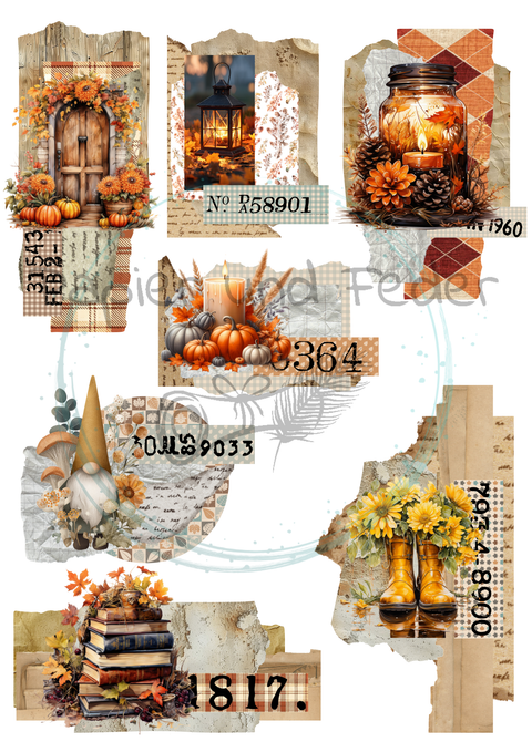 Hyggetid "Herbst" // Label- & Ephemera-Set // Papier & Feder // 10 Seiten // einseitig bedruckt // 160 g/m²