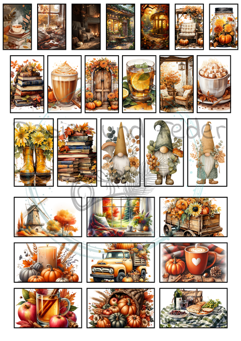 Hyggetid "Herbst" // Label- & Ephemera-Set // Papier & Feder // 10 Seiten // einseitig bedruckt // 160 g/m²