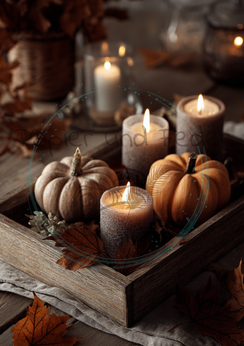 Kartenset zum Papierset Hyggetid"Herbst" // 24 Stück //2 verschiedene Größen // 200g/m²