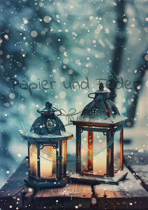 Kartenset zum Papierset Hyggetid "Winter" // 24 Stück //2 verschiedene Größen // 200g/m²