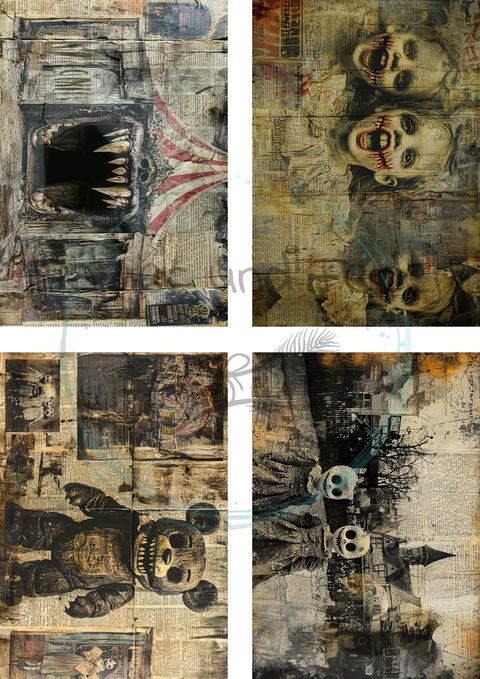 Kartenset "Schlotternacht 2025 - Auf dem Jahrmarkt des Grauens" // 12 Stück // 200g/m²