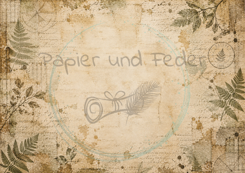 Designpapier "Waldspaziergang" // 12 Blatt // DIN A 4 // einseitig bedruckt