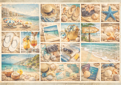 Designpapier "Reiselust" // 8 Blatt // DIN A 4 // doppelseitig bedruckt // 110 g/m²