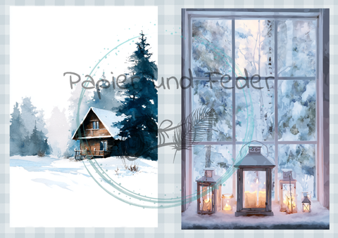 Motivpapier Hyggetid "Winter" // 6 Seiten // DIN A 4 // einseitig bedruckt // 160 g/m²