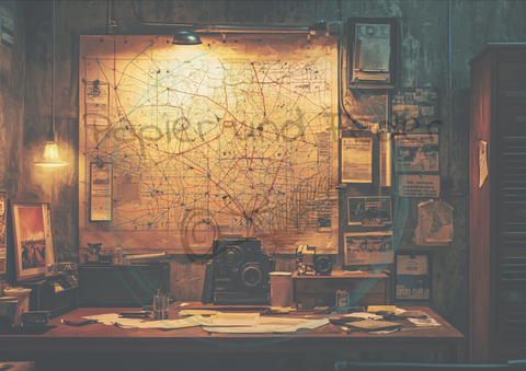 Designpapier "Den Tätern auf der Spur" // 8 Blatt // DIN A 4 // doppelseitig bedruckt // 110 g/m²