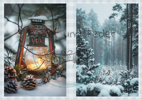 Motivpapier Hyggetid "Winter" // 6 Seiten // DIN A 4 // einseitig bedruckt // 160 g/m²