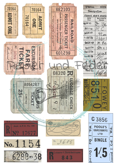 "Papierfundstücke vergangener Zeiten" Vol. 1 // Label- & Ephemera-Set // Papier & Feder // 16 Seiten // einseitig bedruckt // 160 g/m²
