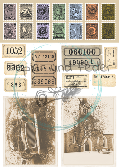 "Papierfundstücke vergangener Zeiten" Vol. 1 // Label- & Ephemera-Set // Papier & Feder // 16 Seiten // einseitig bedruckt // 160 g/m²