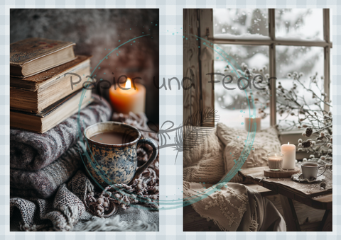 Motivpapier Hyggetid "Winter" // 6 Seiten // DIN A 4 // einseitig bedruckt // 160 g/m²