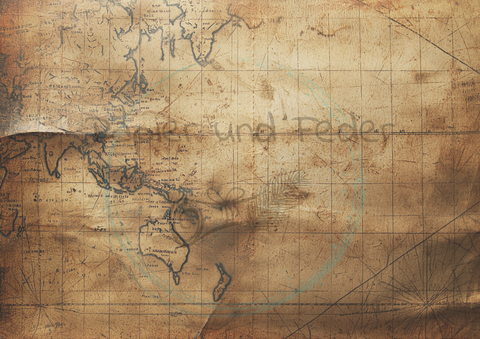 Designpapier "Reiselust" // 8 Blatt // DIN A 4 // doppelseitig bedruckt // 110 g/m²