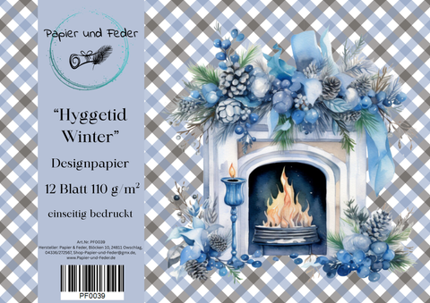 Designpapier Hyggetid "Winter" // 12 Seiten // DIN A 4 // einseitig bedruckt // 110 g/m²