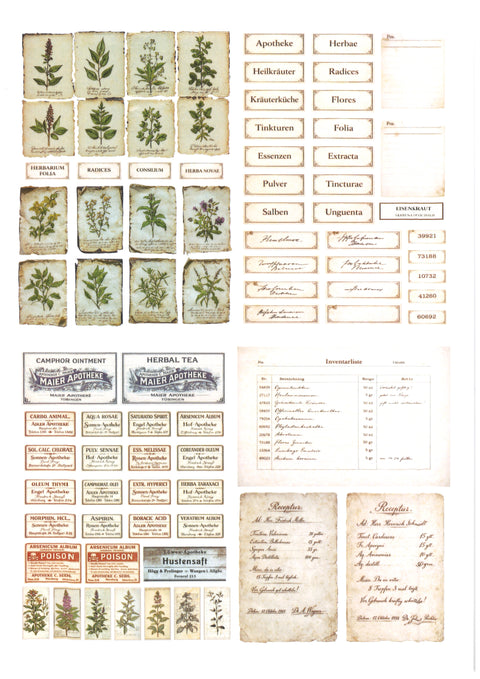 "Sini-Mini" Kreativset "Kräuter" // 17 Seiten // DIN A 4 // 110 g/m² und 160 g/m²