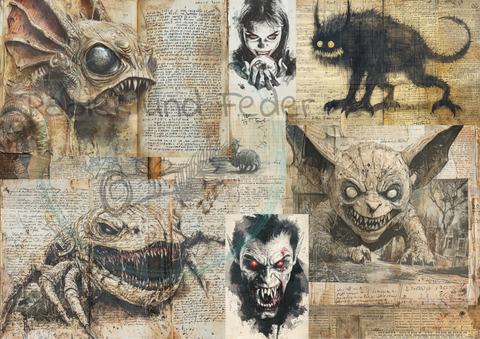 Paper set "Hully Night 2024" // Paper &amp; Feather