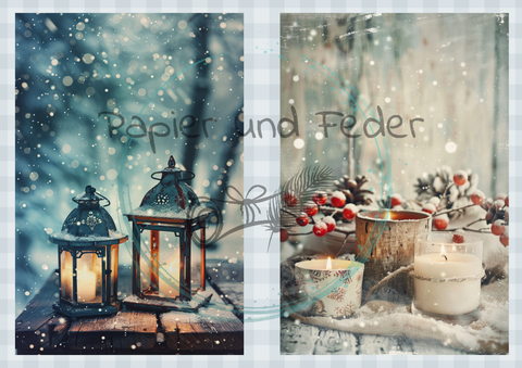 Motivpapier Hyggetid "Winter" // 6 Seiten // DIN A 4 // einseitig bedruckt // 160 g/m²