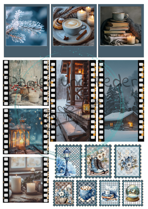 Hyggetid "Winter" // Label- & Ephemera-Set // Papier & Feder // 10 Seiten // einseitig bedruckt // 160 g/m²