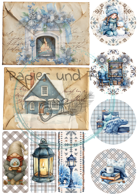 Hyggetid "Winter" // Label- & Ephemera-Set // Papier & Feder // 10 Seiten // einseitig bedruckt // 160 g/m²