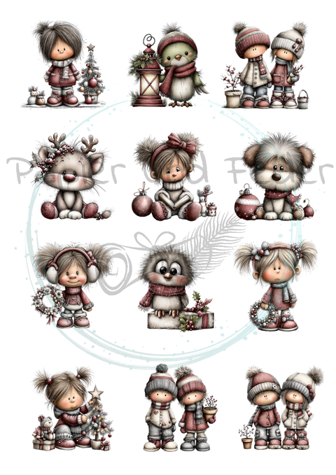 48 Die Cuts "Whimsical X-Mas" // verschiedene Größen // 200g/m²