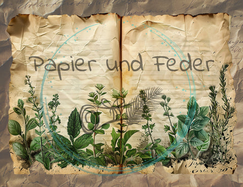 Design paper "Betty's Herb Garden II" // 12 pages // Letter Size // printed on ONE SIDE (front sides) (copy)