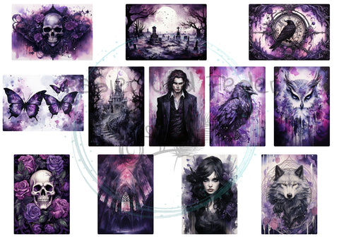 Card set for the paper set "My Immortal" // 24 pieces // 2 different sizes // 200g/m²