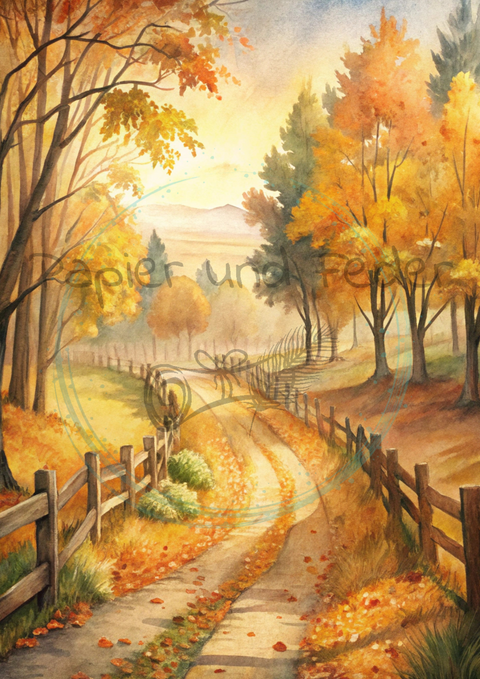 Kartenset zum Papierset Hyggetid"Herbst" // 24 Stück //2 verschiedene Größen // 200g/m²