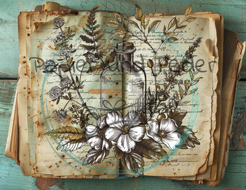 Design paper "Betty's Herb Garden II" // 12 pages // Letter Size // printed on ONE SIDE (back)