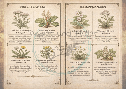 Designpapier "Betty's Kräuterapotheke" // 12 Seiten // DIN A 4 // doppelseitig bedruckt