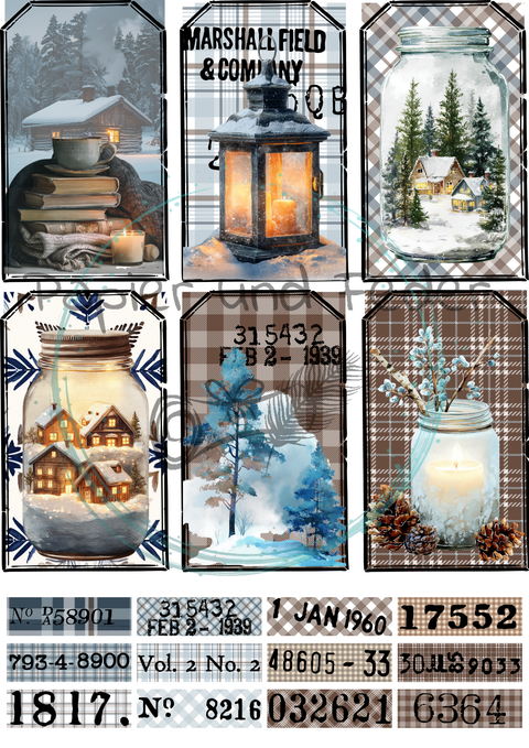 Hyggetid "Winter" // Label- & Ephemera-Set // Papier & Feder // 10 Seiten // einseitig bedruckt // 160 g/m²