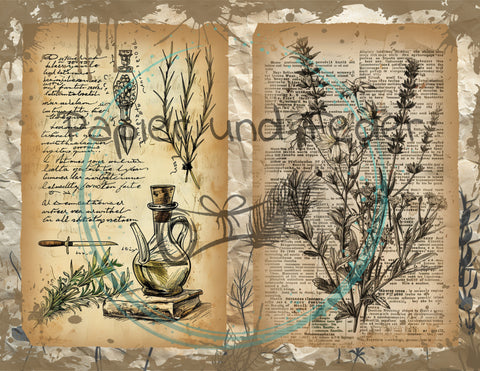 Design paper "Betty's Herb Garden II" // 12 pages // Letter Size // printed on ONE SIDE (back)