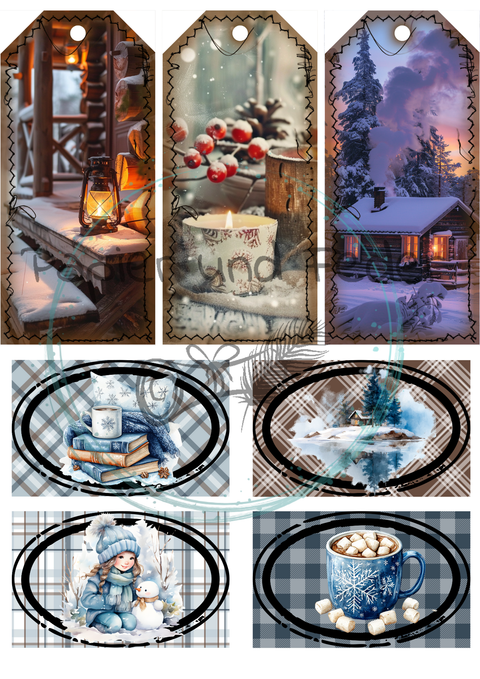 Hyggetid "Winter" // Label- & Ephemera-Set // Papier & Feder // 10 Seiten // einseitig bedruckt // 160 g/m²
